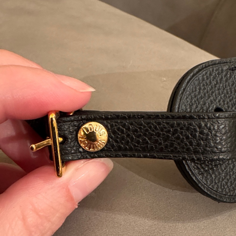 Louis Vuitton Black and Gold Leather Strap